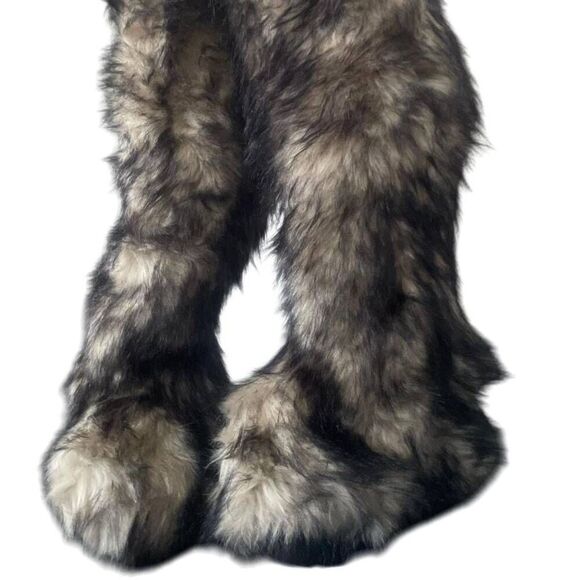 Club Exx Wild Instincts Thigh High Faux Fur Boots - Picture 2 of 8